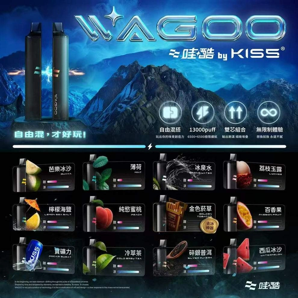 哇酷 WAGOO x KIS5-6500口，拋棄式電子煙